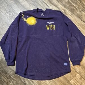 Disney Spirit Jersey Adult S Purple Yellow Wish Star Movie Parks Glitter
